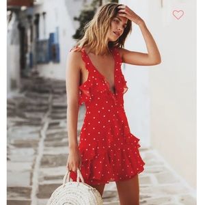 For Love and Lemons Analisa red Polka Dot Dress! Perfect condition!
